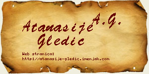 Atanasije Gledić vizit kartica